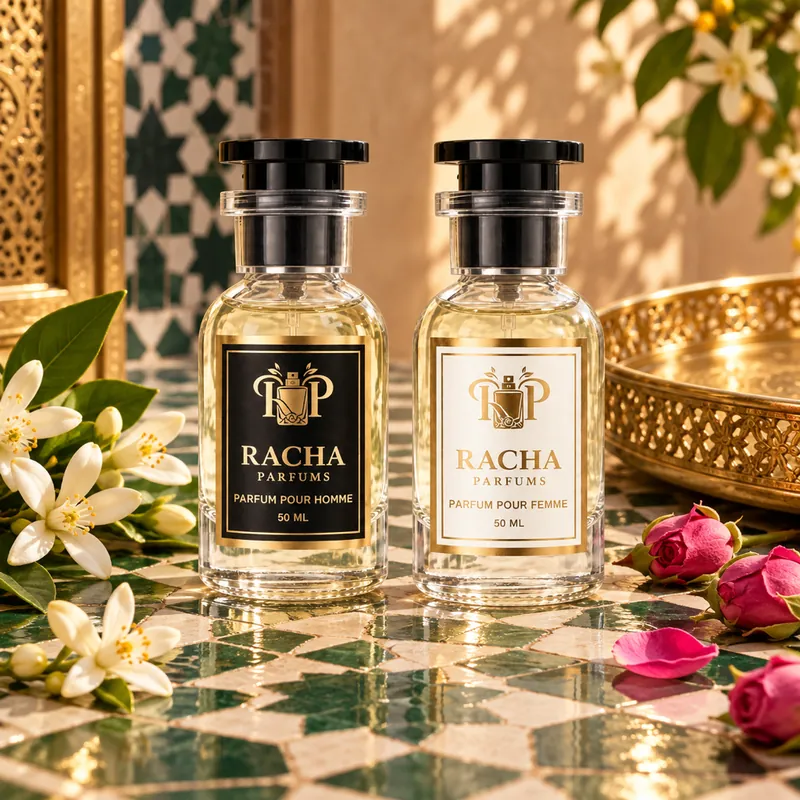 Parfums Racha sur zellige marocain